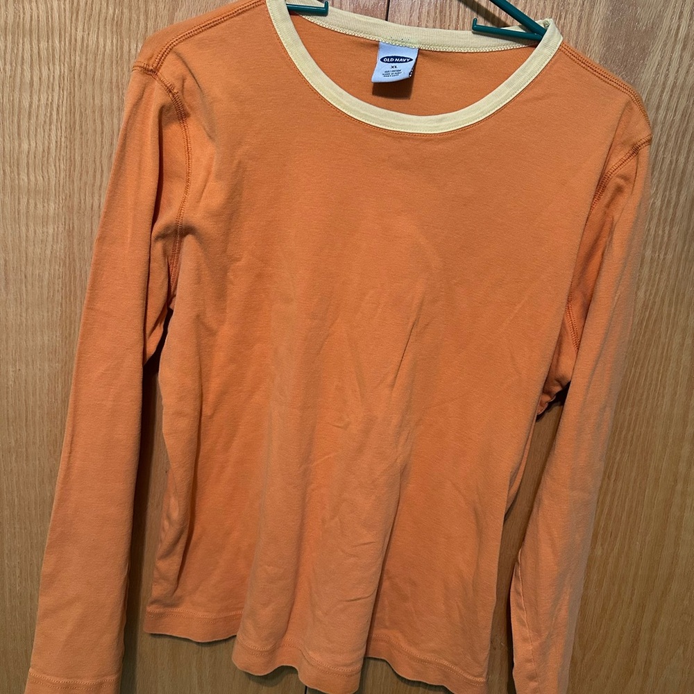 Old Navy Women's Orange Long Sleeve Tee